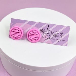 Chunky Knit Design Handmade Polymer Clay Stud Earrings